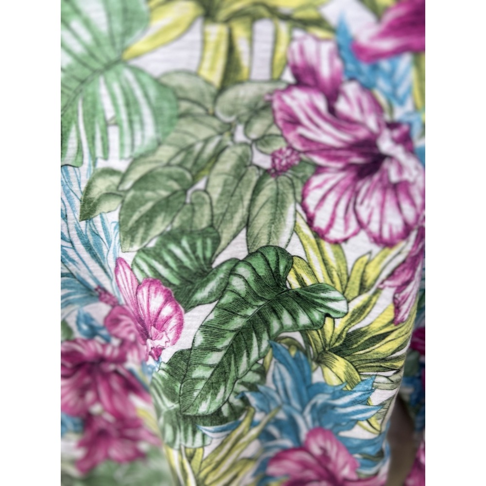 Tommy Bahama Womens Tropical Floral Hibiscus Scoop Neck 3/4 Sleeve Top Medium - Picture 4 of 4